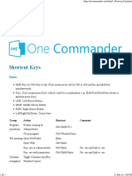 OneCommander Shortcut Keys