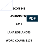 Econ 243 Ass 1 Lana Roelandts 2011