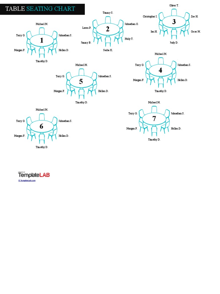 Table Seating Chart Template | PDF