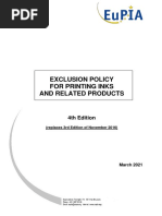 Exclusion Policy for Printing Inks 2024 | PDF | Toxicity | Occupational ...