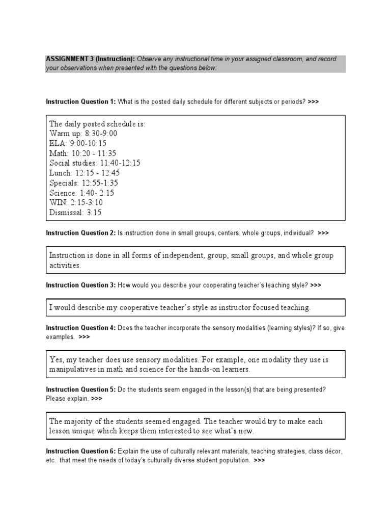 classroom instruction PDF