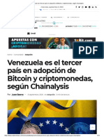 Criptomonedas - Venezuela Es El Tercer País en Adopción de Bitcoin y Criptomonedas, Según Chainalysis PDF