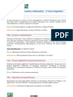 Programma Di Matematica e Informatica Per Il II Liceo Linguistico