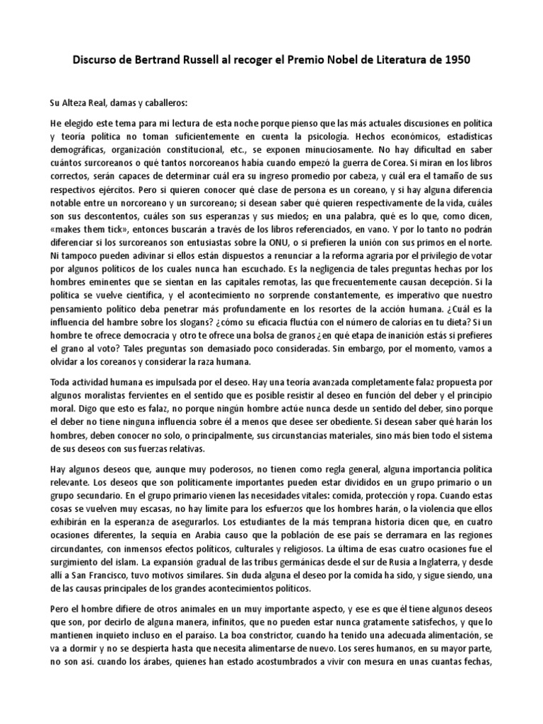 Russell: Psicología en Política y Deseos | PDF