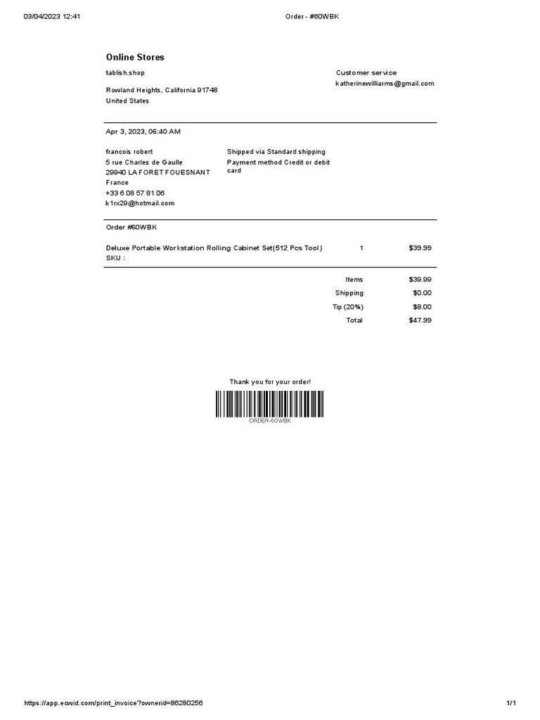 Order - #60WBK PDF | PDF
