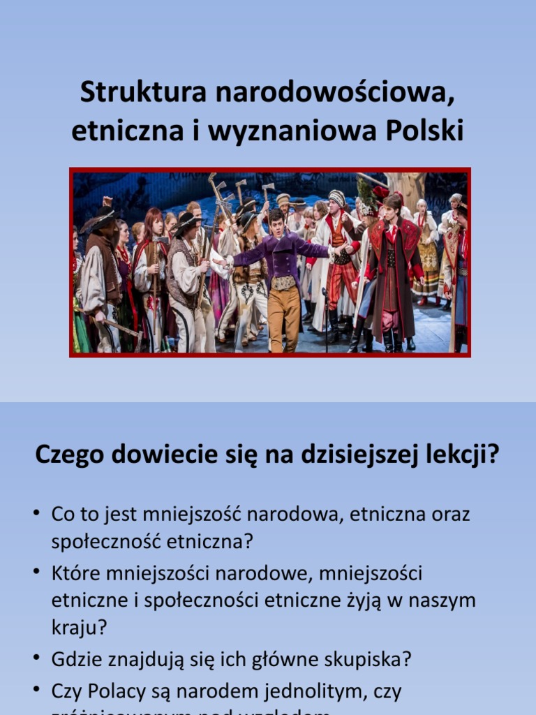 Struktura Narodowościowa Etniczna I Wyznaniowa Klasa 7 Struktura Narodowościowa, Etniczna I Wyznaniowa Polski-1 | PDF