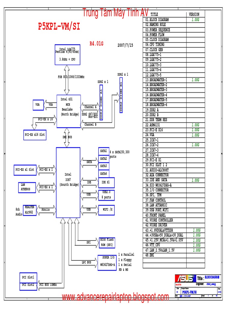 Asus P5KPL-VM, Si Rev 4.01G PDF | PDF | Physical Layer Protocols ...