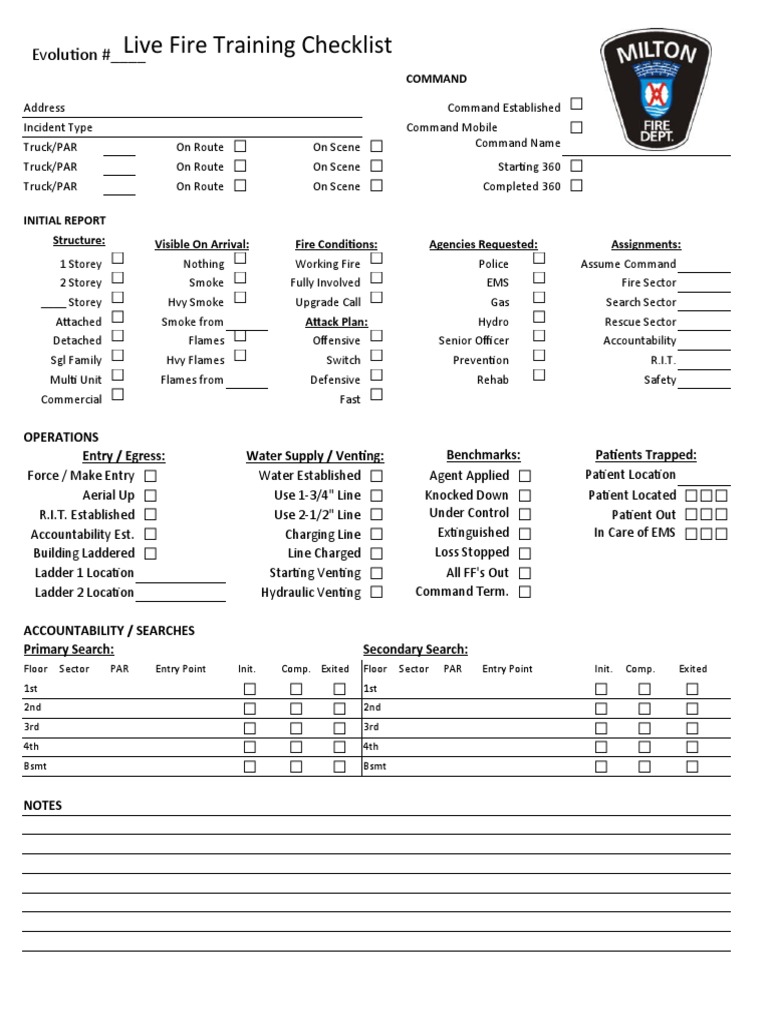 Live Fire Training Operations Checklist | PDF