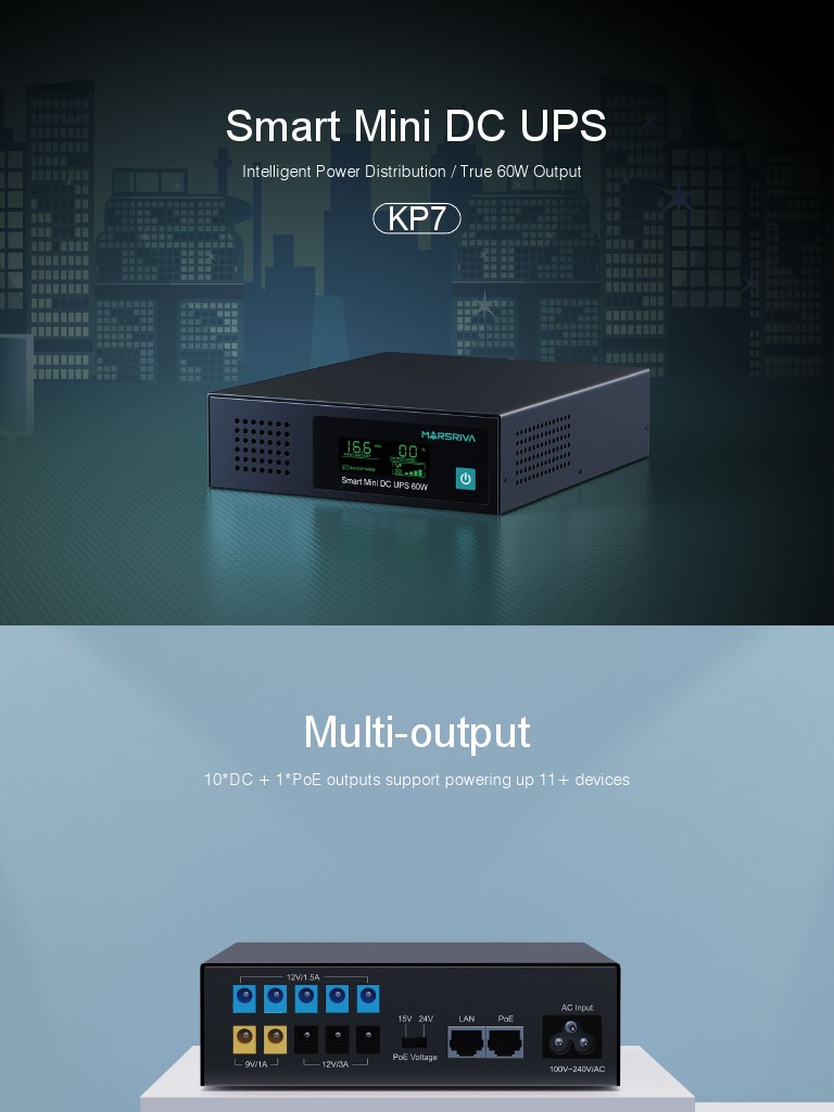 KP7 Smart Mini DC UPS Overview | PDF