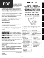 Honda GX270T2 GX340T2 GX390T2 Owner's Manual (3RZ5T600, 2020) PDF