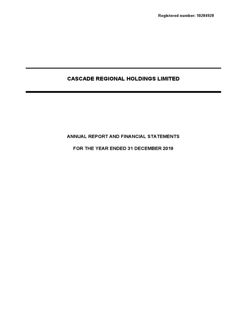 Cascade Regional Holdings Limited Annual Report Financial Statements 31