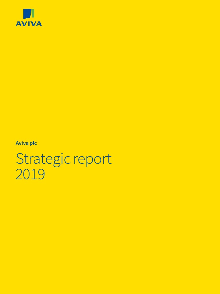 Aviva PLC Strategic Report 2019 PDF PDF Investing Financial Statement