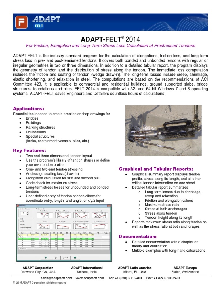 ADAPTFELT Spec Sheet PDF