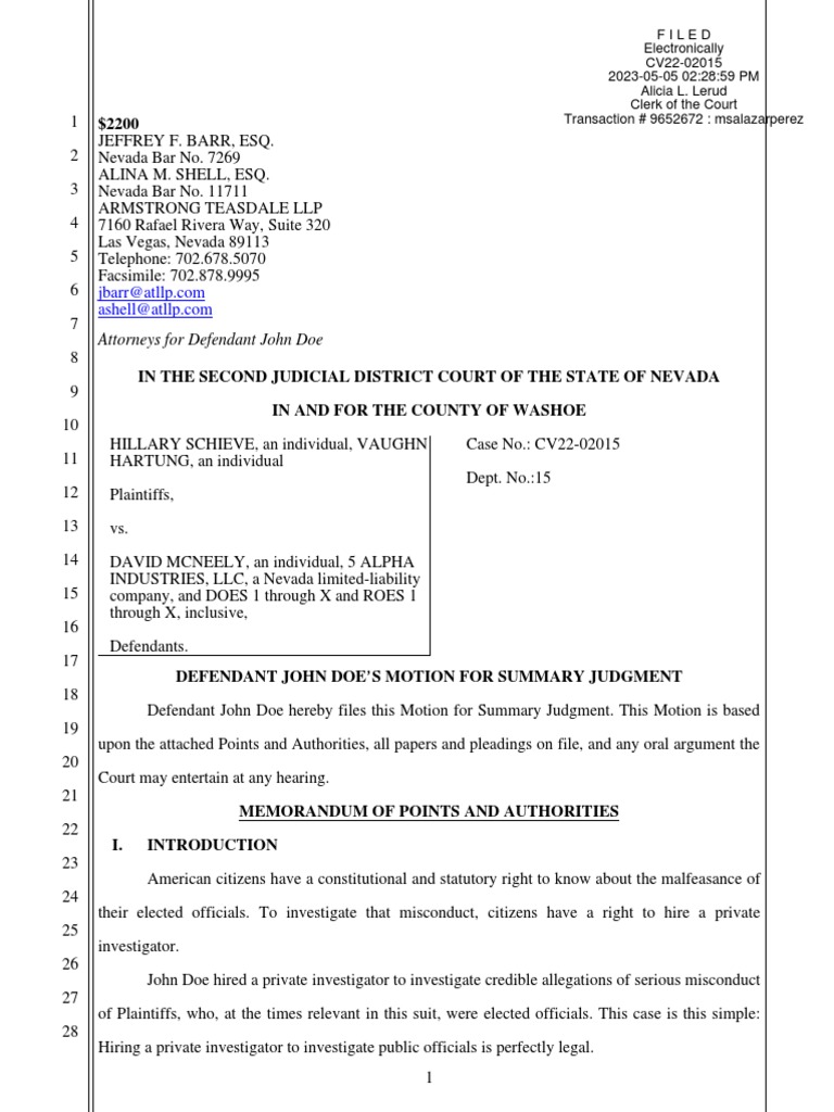 Motion For Summary Judgment Version 1 PDF