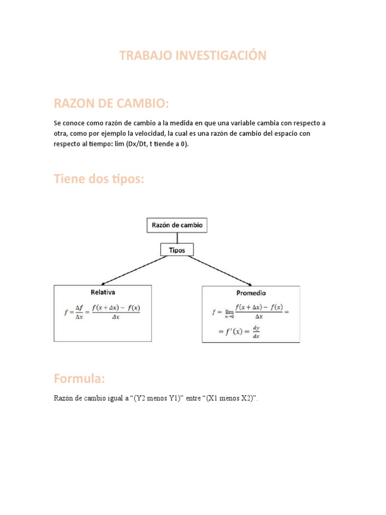 Investigación Razón de Cambio | PDF