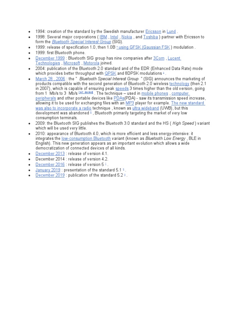 BLUETOOTH HISTORY TIMELINE visual data 8