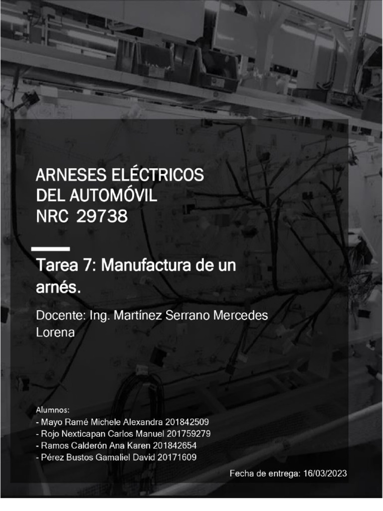 Manufactura de Un Arnes | PDF | Calidad (comercial) | Ciencias fisicas