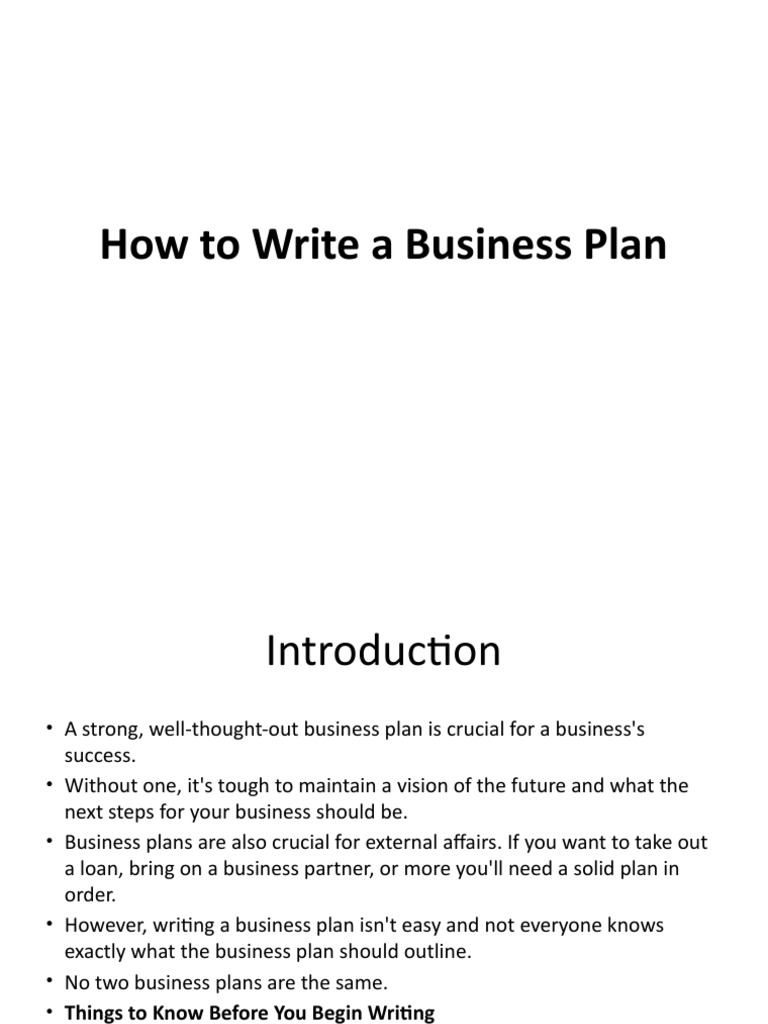 How To Write A Business Plan | PDF
