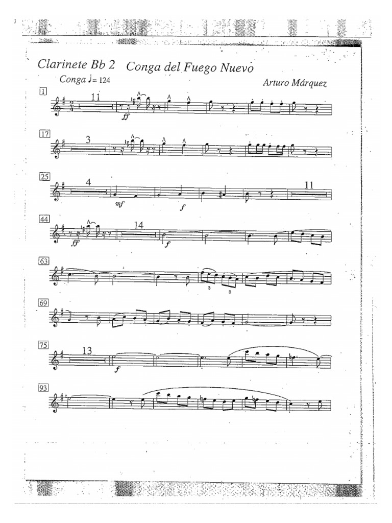 La conga de fuego 2 en Bb) PDF