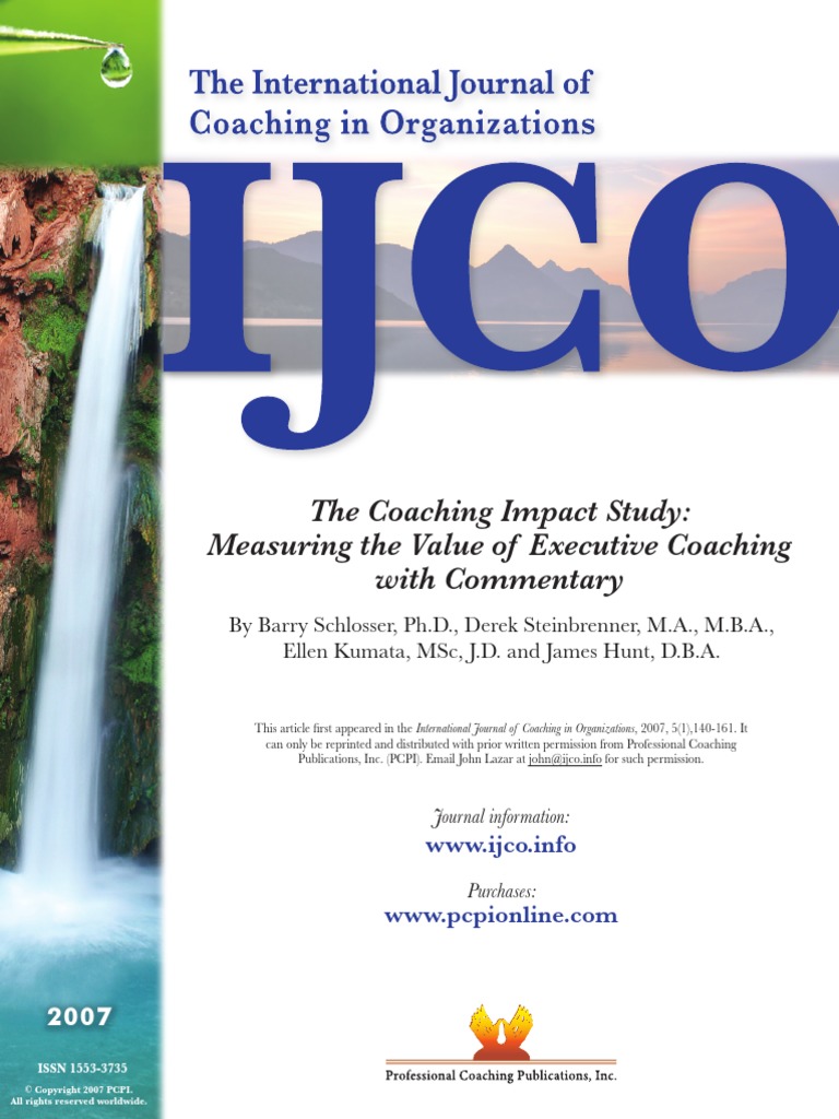 The Coaching Impact Study Measuring The Value of Executive Coaching ...