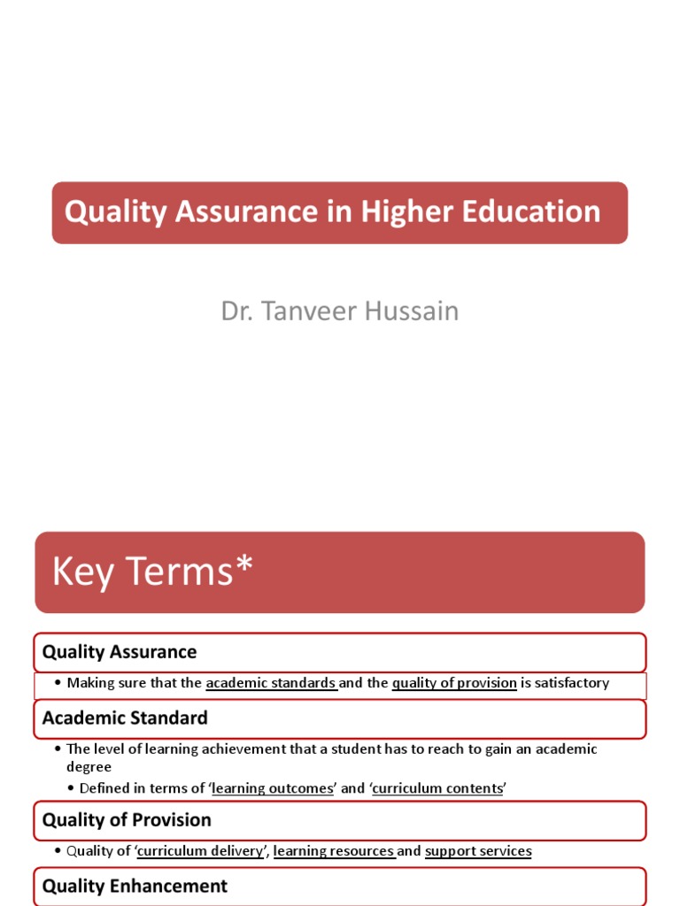 Quality Assurance in Higher Education | PDF | Educational Assessment ...