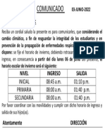 Comunicado Cambio Horario de Entrada-2022 PDF