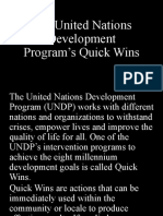 The United Nations Development Programs Quick Wins