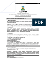 Concurso Público N.º 01/2015 Da Prefeitura Municipal de Itaituba/Pa 1 / 2