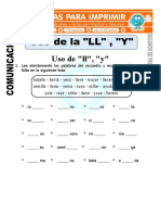 Ficha de Uso de La LL Y para Segundo de Primaria