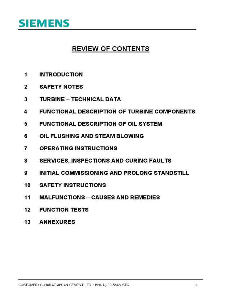 Siemens SST-300 Turbine Manual | PDF