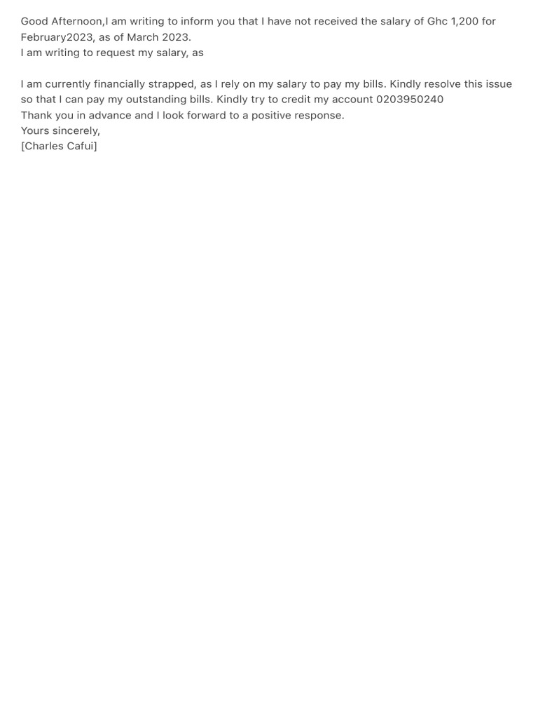 Good Afternoon, I Am Writing To Inform You That I Have Not Received PDF PDF