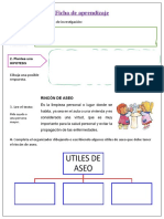 Ficha aprendizaje rincón aseo