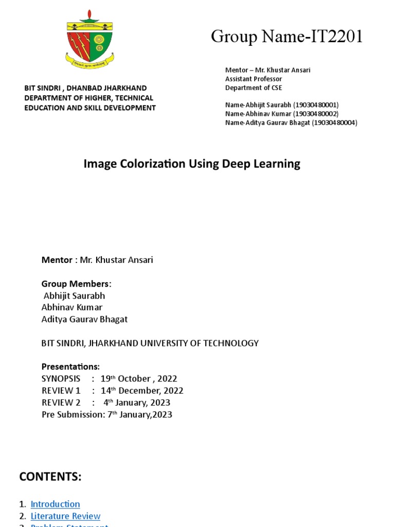 Image Colorization Using Deep Learning and Object Detection | PDF ...