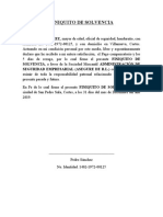 Finiquito de Solvencia Pedro Sanchez