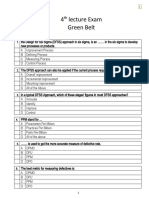 DFSS Green Belt Exam Questions