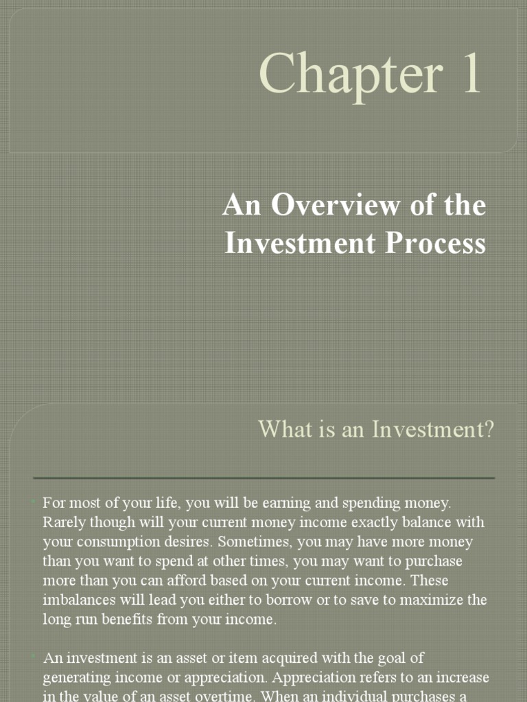 Investment and Portfolio Management Chapter 1 (AN OVERVIEW OF THE ...