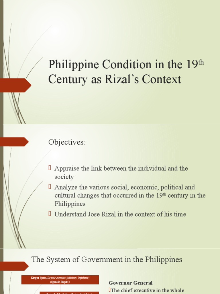 Understanding the Philippine Context of the 19th Century The Socio