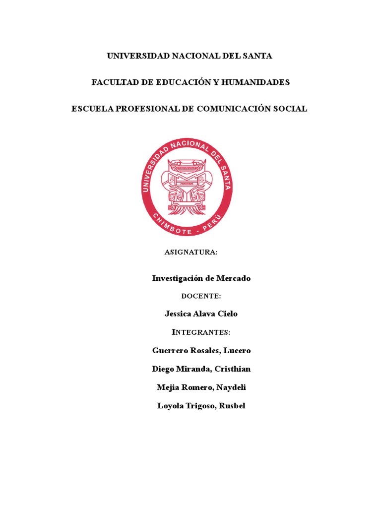 Avance Informe Final Pdf Pdf Marca Mercado Economía