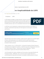 Artigo - Aplicabilidade e Inaplicabilidade Da LGPD - Instituto de
