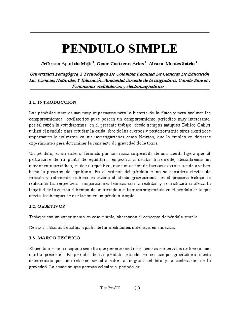 Pendulo simple pdf