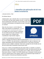 Artigo - Artigo - ConJur - Maroso - Desafios Da Aplicação Da LGPD Nas Realidades Brasileiras PDF