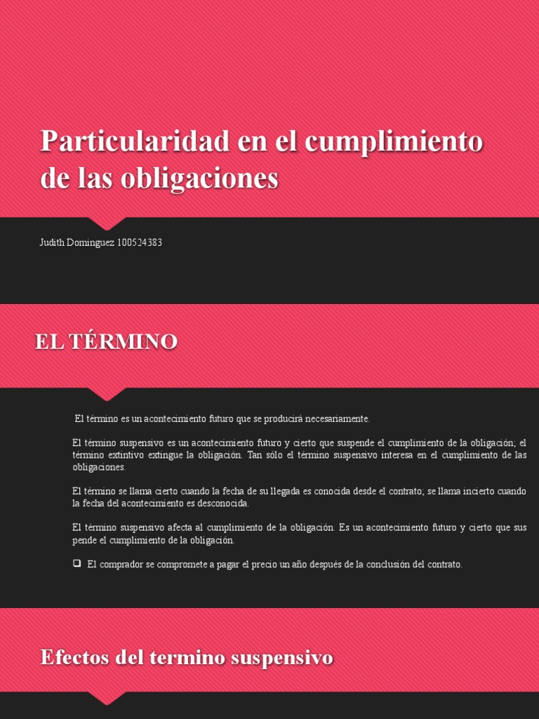 Particularidad en El Cumplimiento de Las Obligaciones | PDF