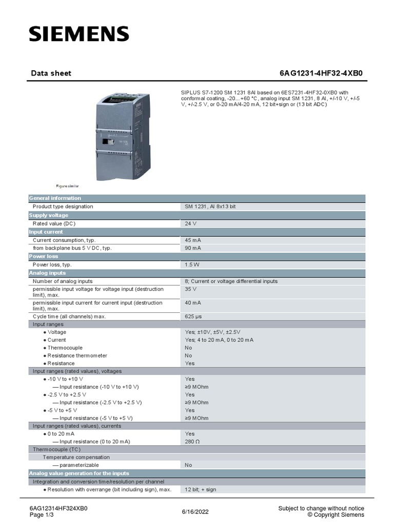 SM 1231 PDF | PDF