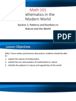 Math 101 Section 1: Patterns in Nature and the World