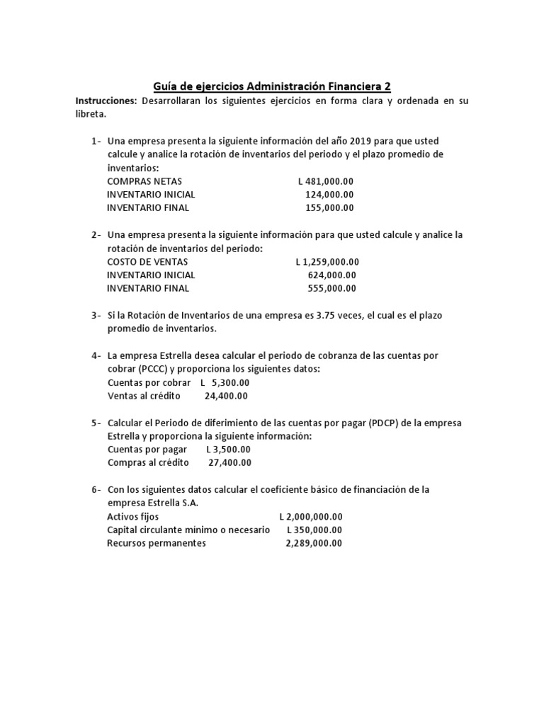Ejercicio de Decisiones Financieras A Corto Plazo | PDF