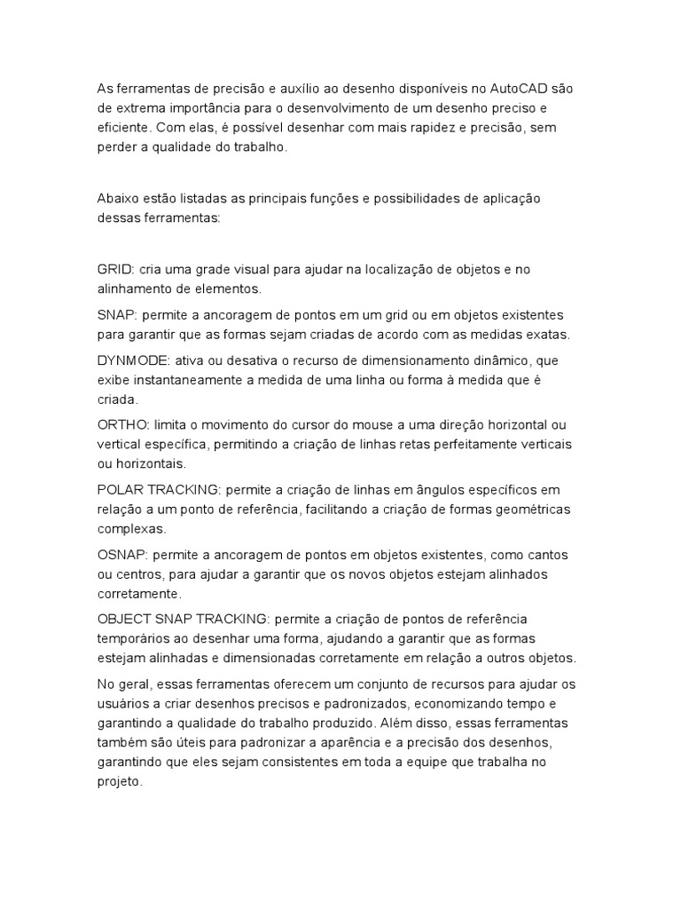 Ferramentas de Precisão no Desenho | PDF