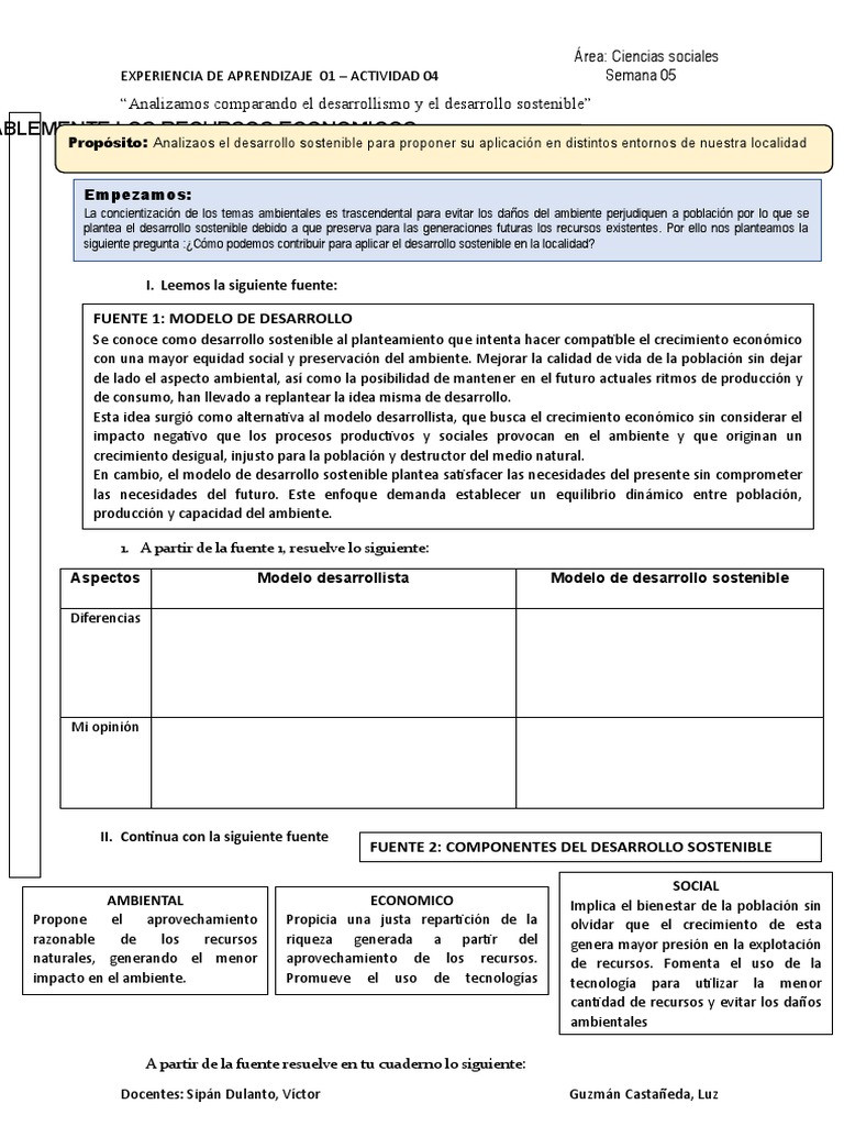 Ficha 4 Semana 5 | PDF | Desarrollo sostenible | Sustentabilidad