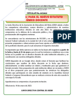 Propuestas para El Nuevo Estatuto Único Docente: CIRCULAR No. 01/2023