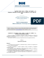 Convenio Seguridad Social Espana Brasil Boe 1996 962 Consolidado PDF