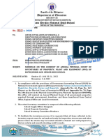 SM - s2022 - 023 SCHEDULE ON THE CONDUCT OF ANNUAL PHYSICAL COUNT OF INVENTORIES OF PROPERTY, PLANT AND EQUIPMENT (PPE) PDF